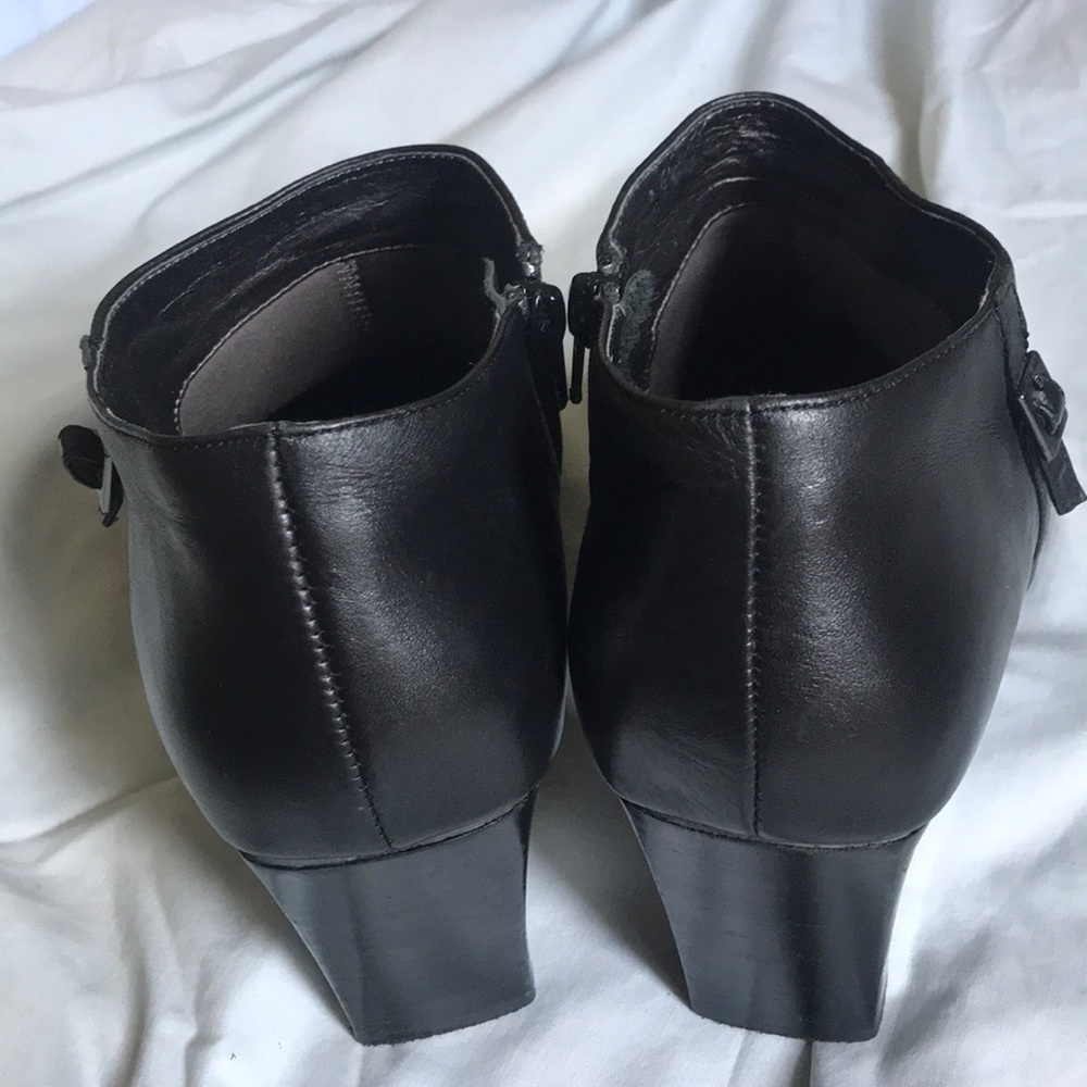 Black Leather Square Toe Ankle Boot - image 3